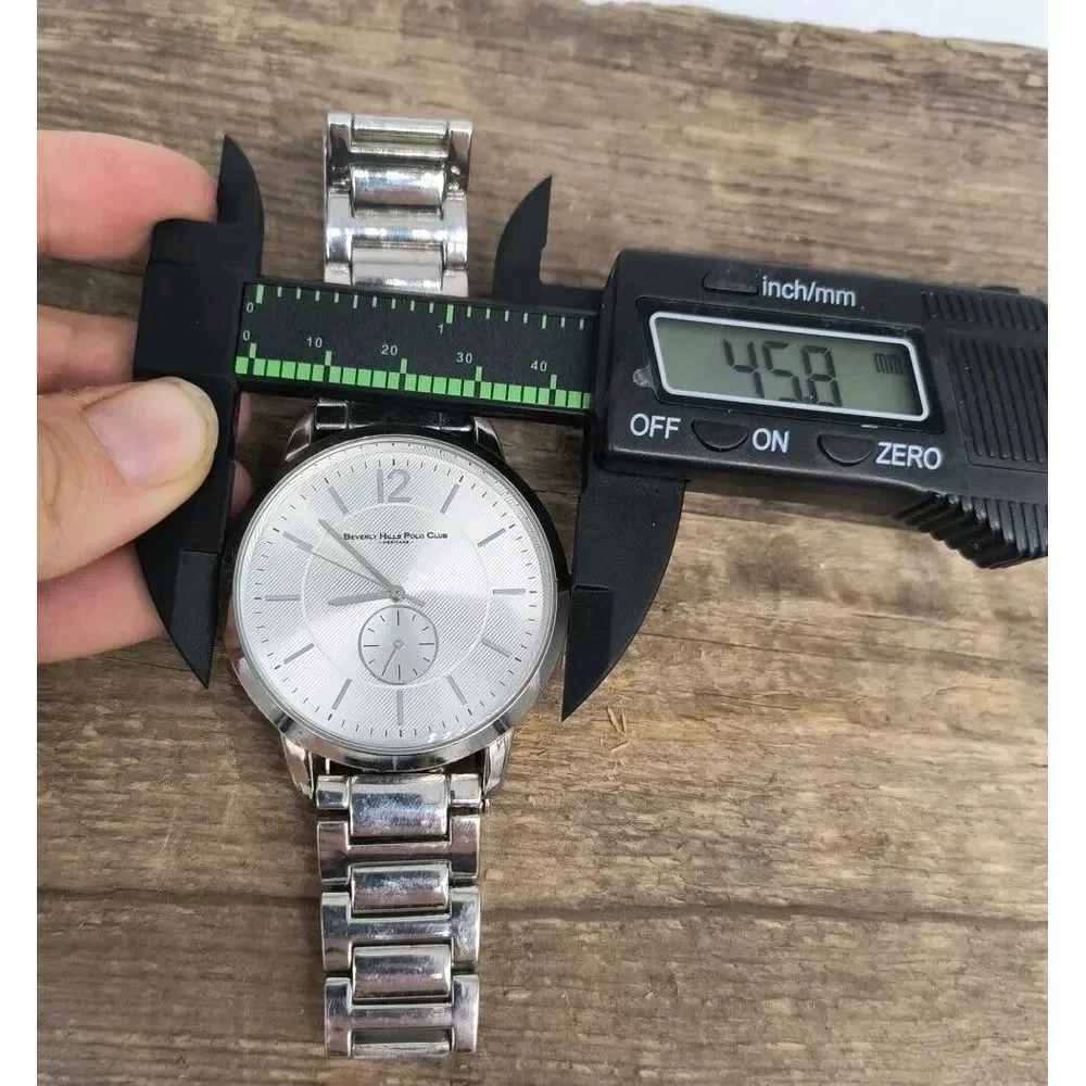 Large 46mm Beverly Hills Polo Club Men's Watch Stainless Steel